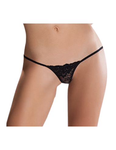 PASSION MICRO TANGA NEGRO TALLA UNICA CON ENCAJE