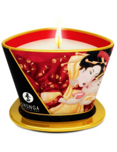 SHUNGA MINI CARESS BY CANDELIGHT VELA MASAJE FRESAS Y CAVA 170 ML