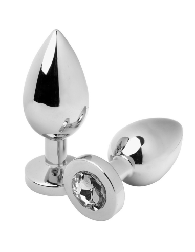 METAL HARD ANAL PLUG DIAMOND TRANSPARENTE SMALL 571CM