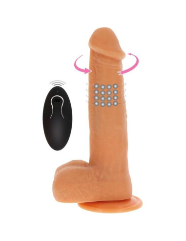 GET REAL DILDO VIBRADOR CON BOLAS GIRATORIAS NATURAL